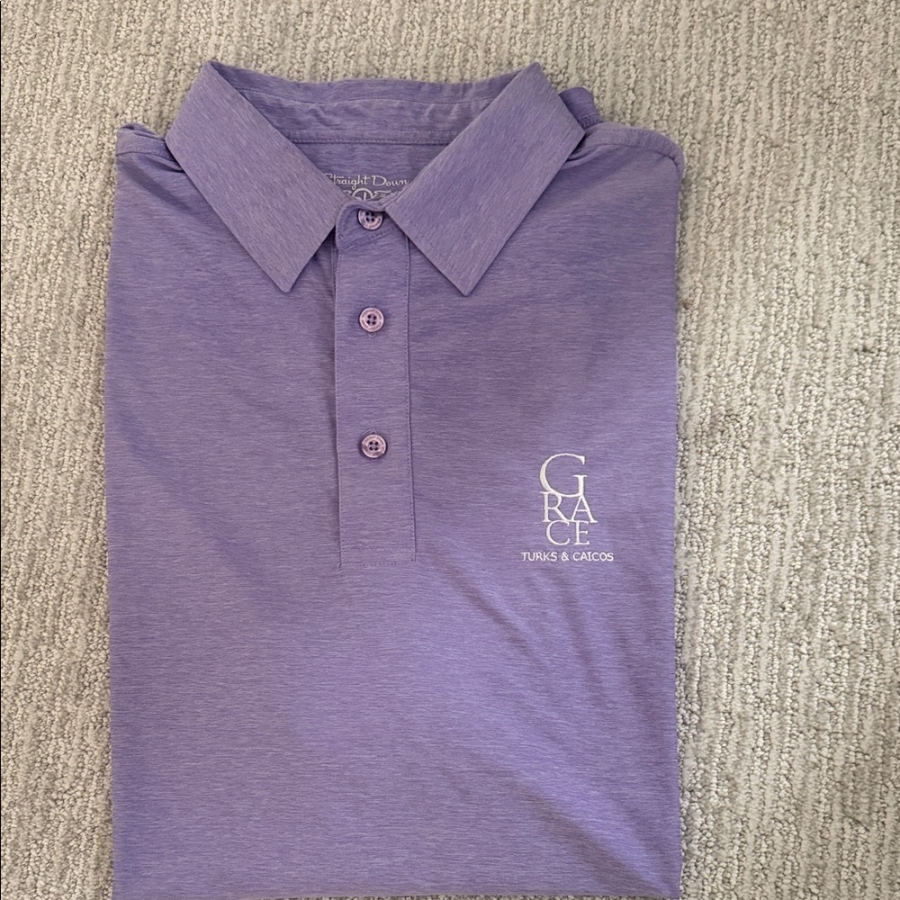 Men's purple polo.